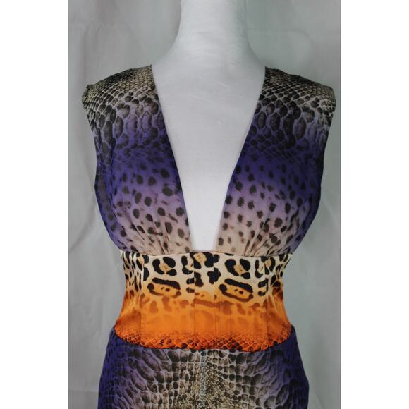 Marciano Y2K 90s Maxi Dress 8 semi-formal animal print mobwife corset HCD prom - Picture 5 of 12